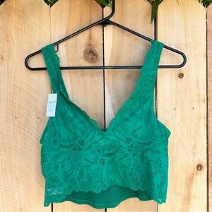 Aerie Green Lace Crop Top